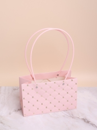 Сумочка для цветов 22х13,5х10,5см 3D М311 розовый светлый