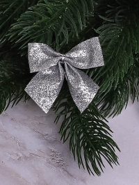 Бантики 5,5х5см 12шт серебряный