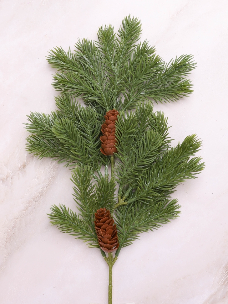 ИЦ Ветка новогодняя 45см 614-82 с шишками