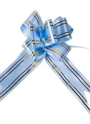 Бант-бабочка с золотой полосой 2,8х45см, 10 шт голубой Бант-бабочка с золотой полосой 2,8х45см, 10 шт голубой