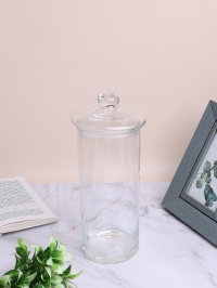 Ваза стекло Трубка №6024, D10,7x30,5см с крышкой